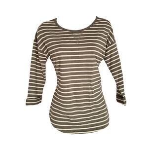 NWOT White Stag green tan 3/4 sleeve oversized top size xs